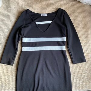 Black and White Bodycon Dress